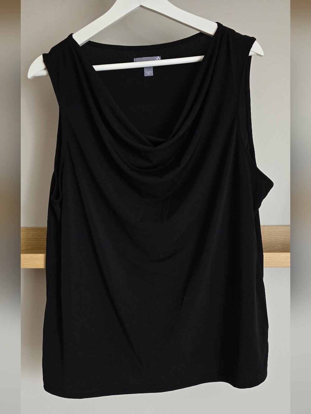 Sears Black Cowl Neck Sleeveless Tank Top